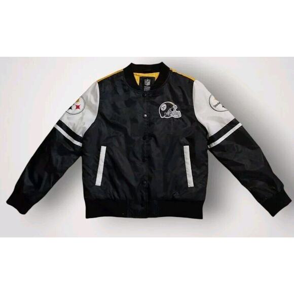 NFL Team Apparel Pittsburgh Steelers Quilted Bomber Jacket Size M - Picture 1 of 8